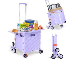 Opvouwbare Boodschappenkar met Traplift Wielen en Magnetische Deksel