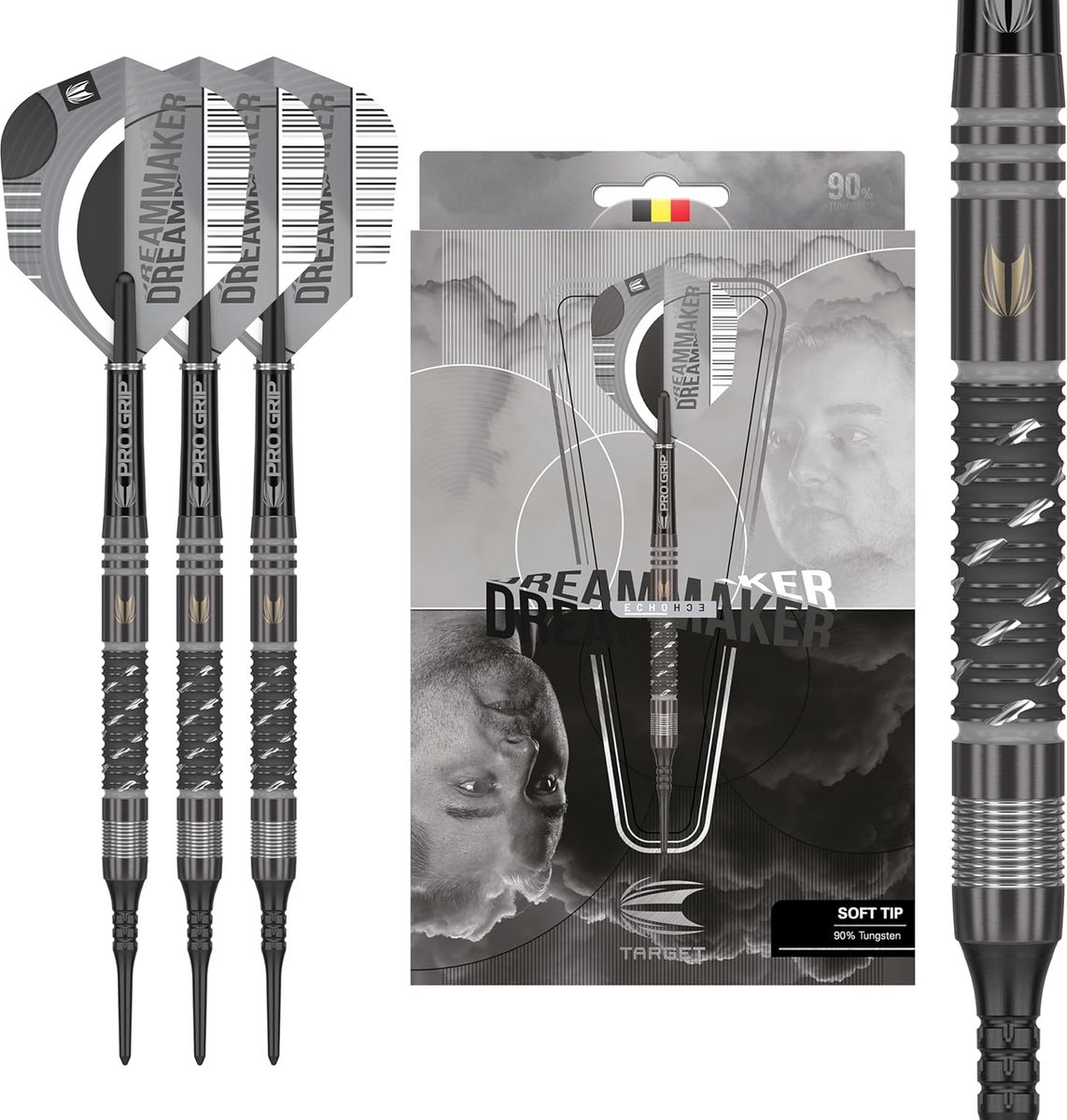 Soft Tip Dartpijlen 90% Tungsten Spelerseditie Precisie Grip