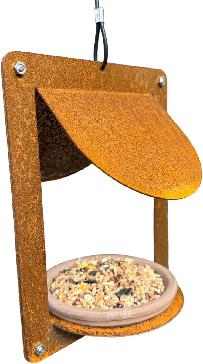 Vogelvoederschaal WINGS - CORTENSTAAL - Hangmodel