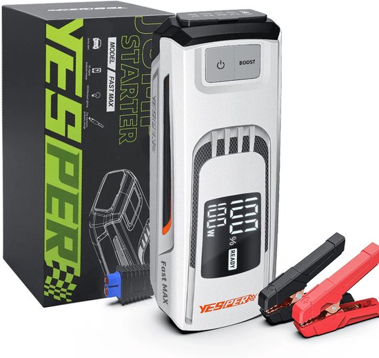 Yesper FAST MAX Jumpstarter 27000 mAh - Booster Batterie pour Auto, Tracteur, bateau – Powerbank – Kit d'urgence – Véhicules automobiles Véhicules lourds - Adapté pour -40℃ - 12V - alimentation d'urgence