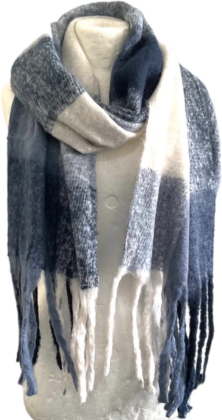 Écharpe - Écharpe d'hiver chaude - Laine Viscose - Châle épais - Écharpe à carreaux - Châle - Camel