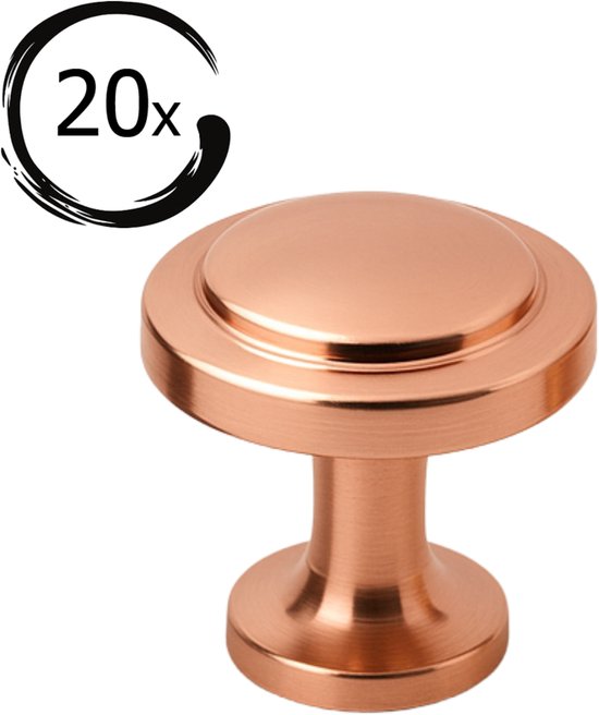 Bouton de meuble or rose rond 20 PCS - Diamètre 29 mm - Bouton d'armoire - Bouton de meuble - Boutons de porte pour armoires - Boutons d'armoire' armoire - Ferrures de Fixations pour meuble - Boutons de porte - Boutons de meuble