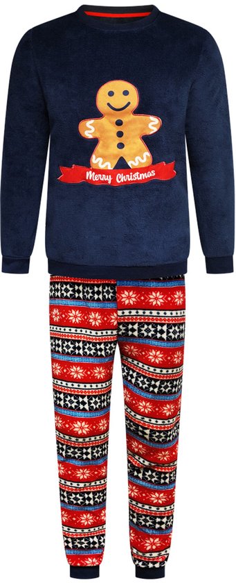 Kerst Lounge Set Donkerblauw - Huispak Trainingspak Joggingpak - Unisex - Kersttrui + Kerstbroek - Heren S - Dames S & M - Pyjama Kerstpyjama
