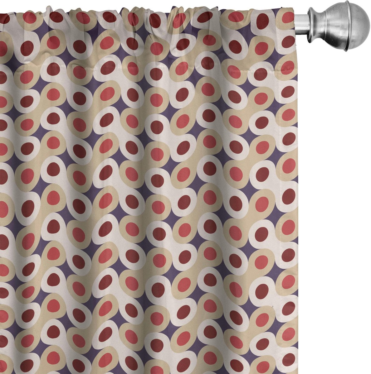 ABAKUHAUS Geometrische gordijnen – 2x75x225 cm – microvezel – veelkleurig Mehrfarbig