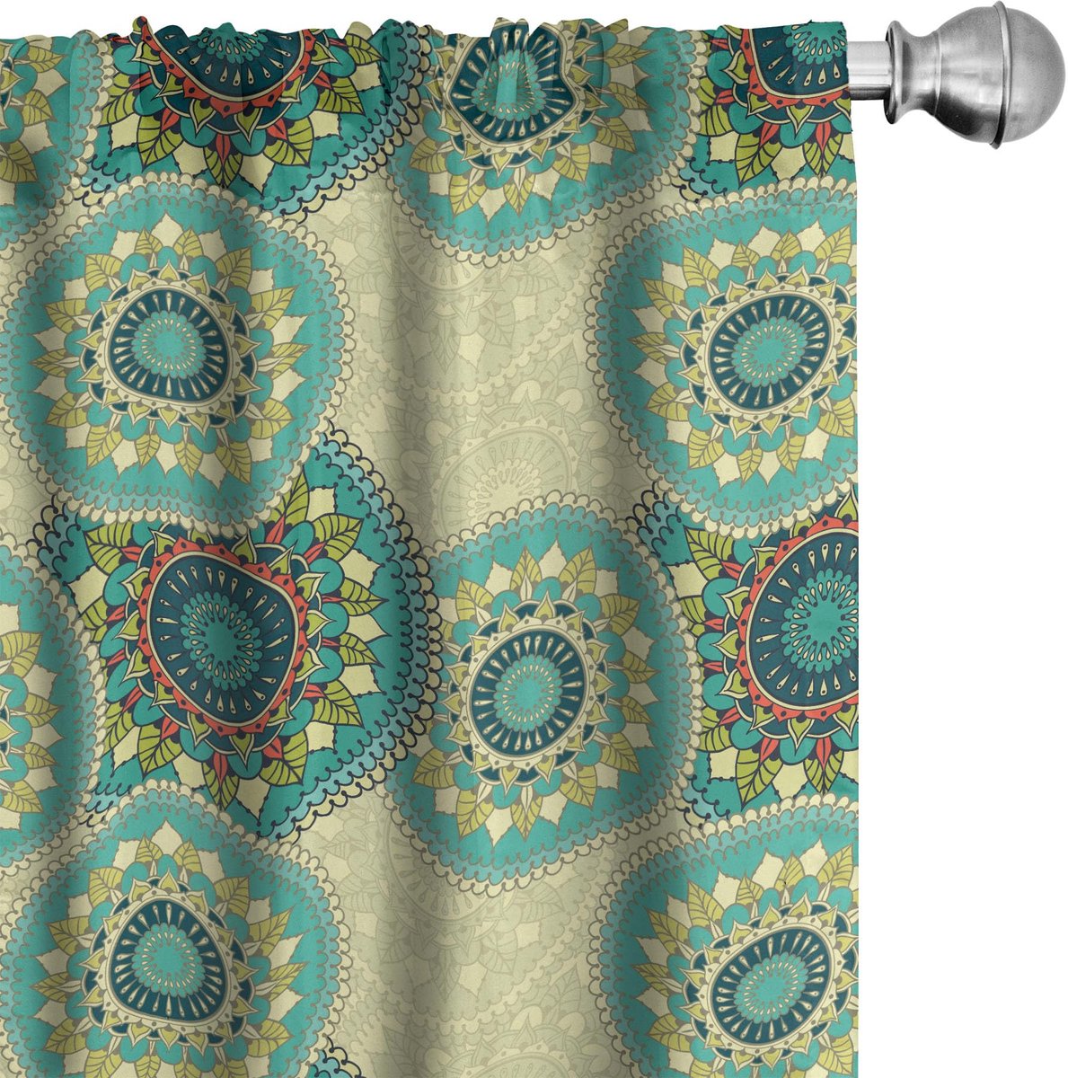 ABAKUHAUS Mandala Gordijnen – 2x75x225 cm – Multicolor Mehrfarbig