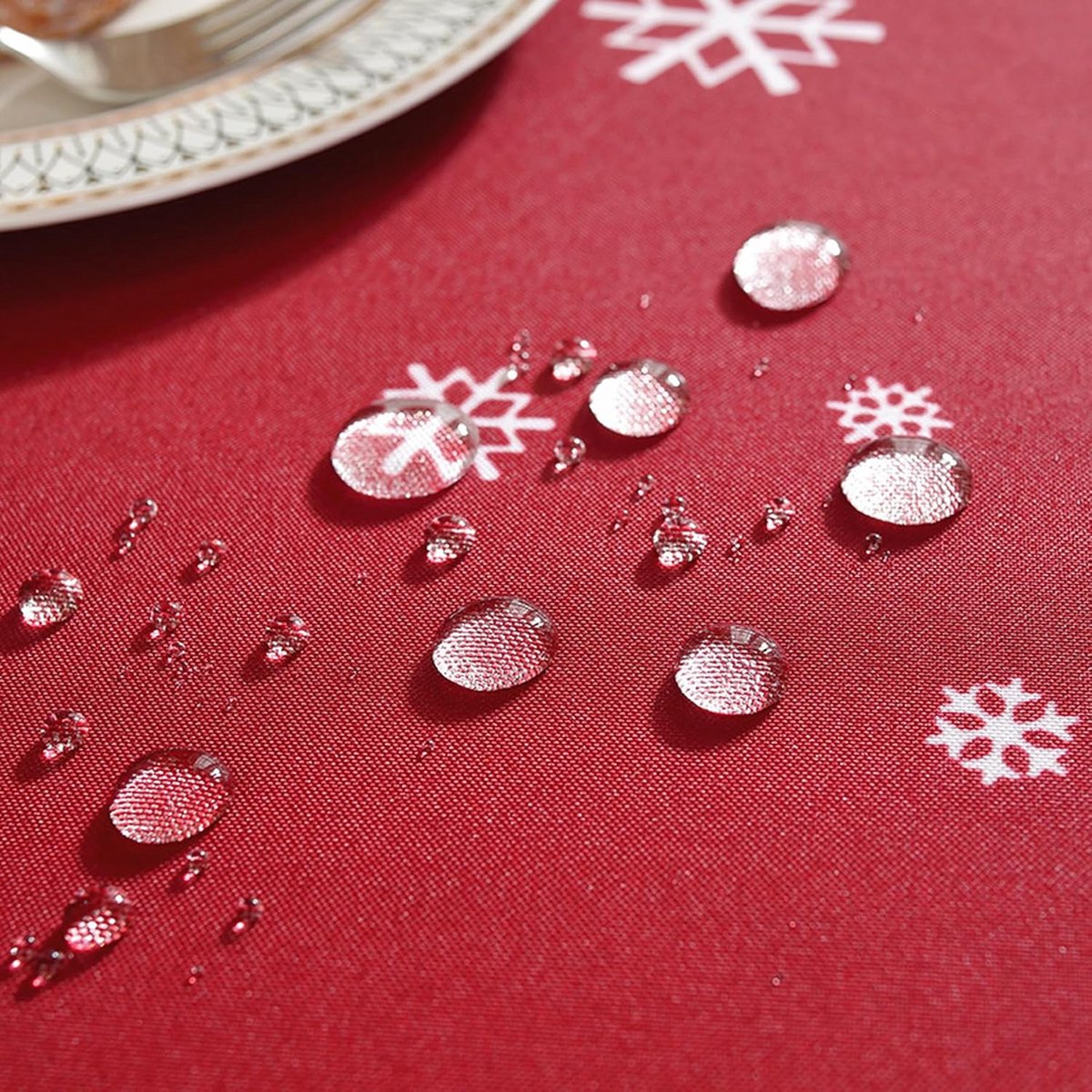 Rechthoekig Kerst Tafelkleed Water- en Vetafstotend Afwasbaar 150 x 220 Geel