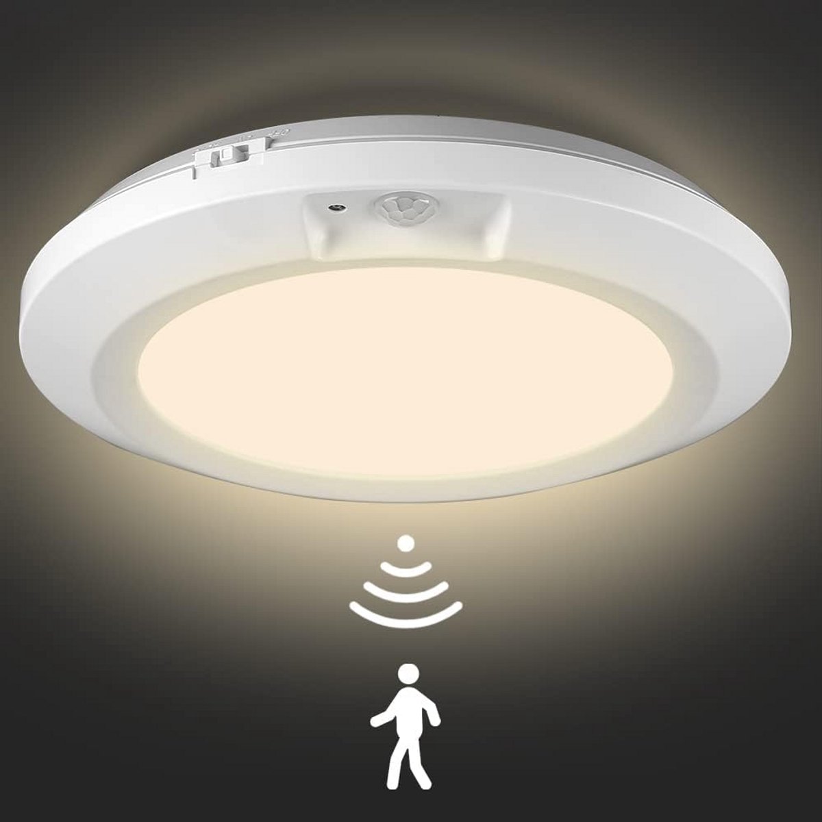 Draadloze Plafondlamp met Bewegingssensor voor Binnen - Warm Wit Licht voor Zolder, Garage en Gang