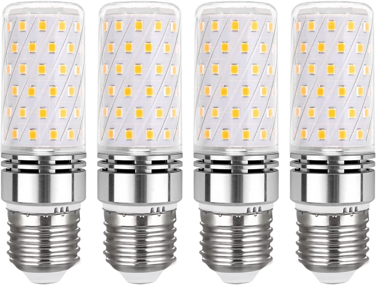 E27 LED Maïslamp 12W Koel Wit 6000K (4 Stuks) - Vervangt 100W Halogeen - Hoge Lichtopbrengst