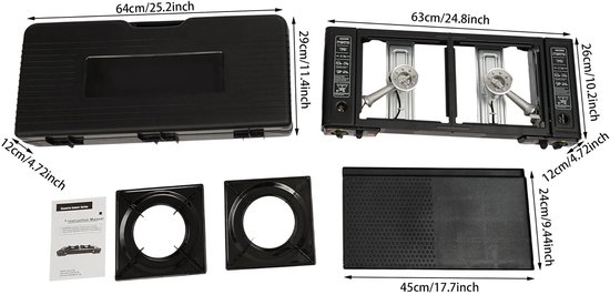 ACEP Draagbare Camping Kookplaat - 2 x 2500W - Campingaz - Campingkooktoestellen - 2 Branders - Automatische ontsteking Campingbrander LPG - Draagbaar gasfornuis van Merkloos — afbeelding 4