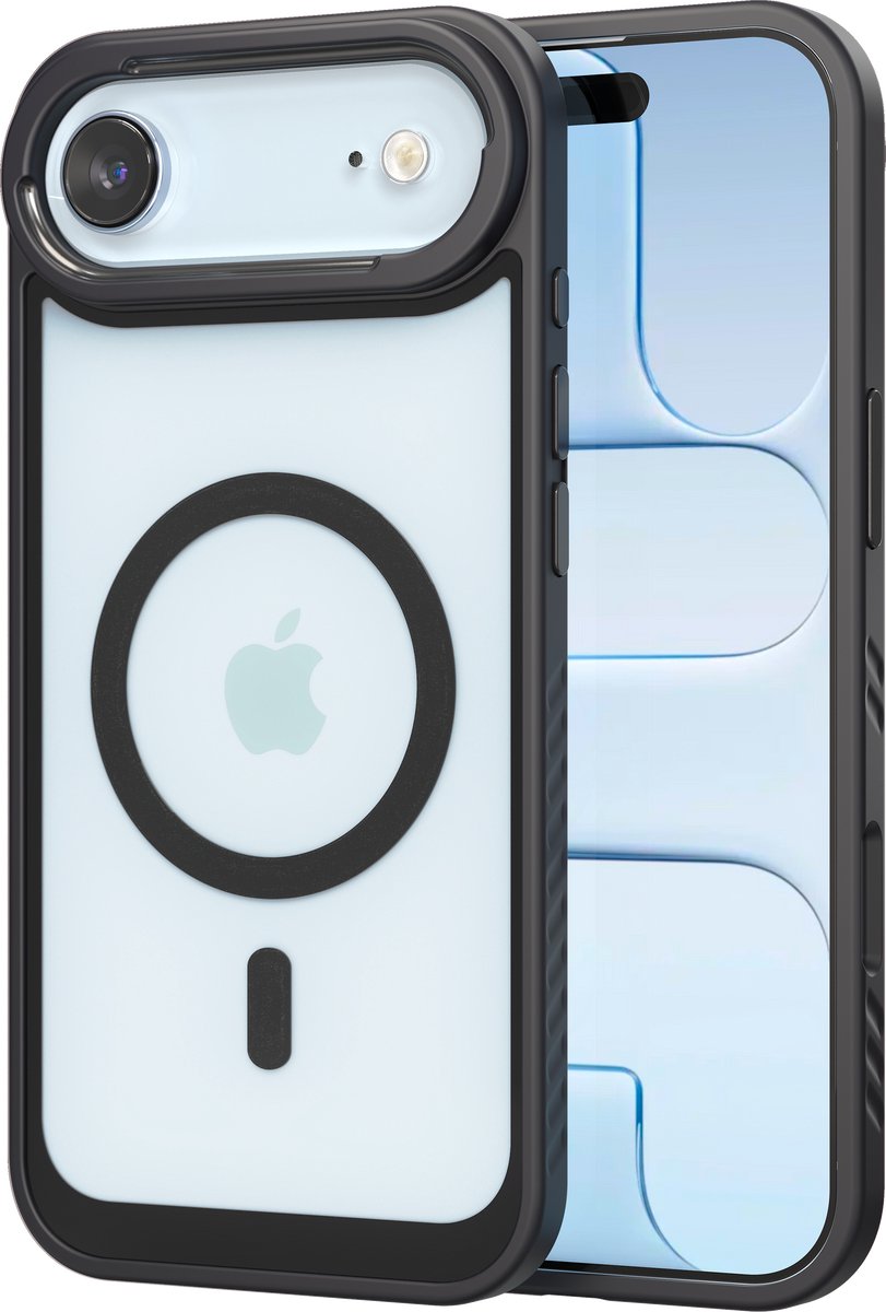 Reovo - Hoesje geschikt voor iPhone Air - Zwart - Transparant - geschikt voor MagSafe - Anti-slip case