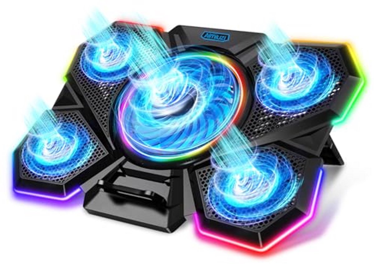 Universele Laptop Koelmat met 5 Ventilators en LED Verlichting voor 12-17 Inch