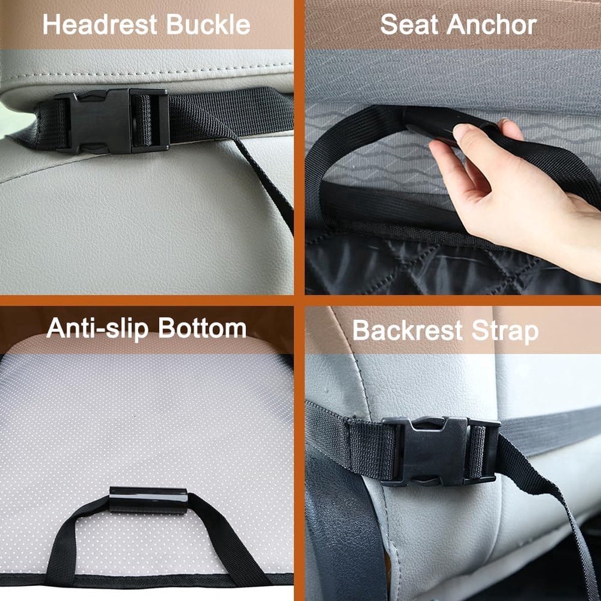 Stunq® Hondenautostoel Krasbestendig autostoeltje Hond Antislip Hondenstoelbeschermer Autostoelhoes Autovoorstoelen voor vrachtwagen Auto SUV (B x L: 49 cm x 109 cm)