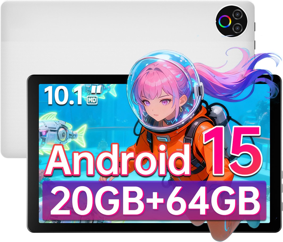 Hotlight KB1001 - Android 15 - 10.1 inch- 5000mAh - 20(3+17)GB RAM - 64GB ROM - Bluetooth 5.4 - WIFI 6 - Wit