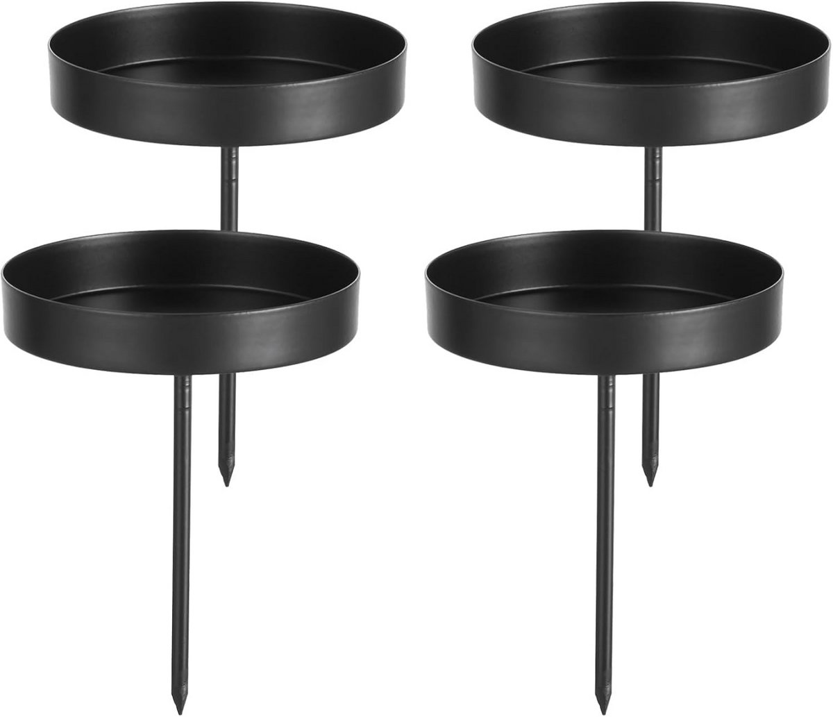 QTTVBTNA - Kaarsenhouder - 4 Stuks - Metaal kaarsenhouder - Voor Kerstkransen - Geschikt voor Kaarsen tot 8 cm - Zwart