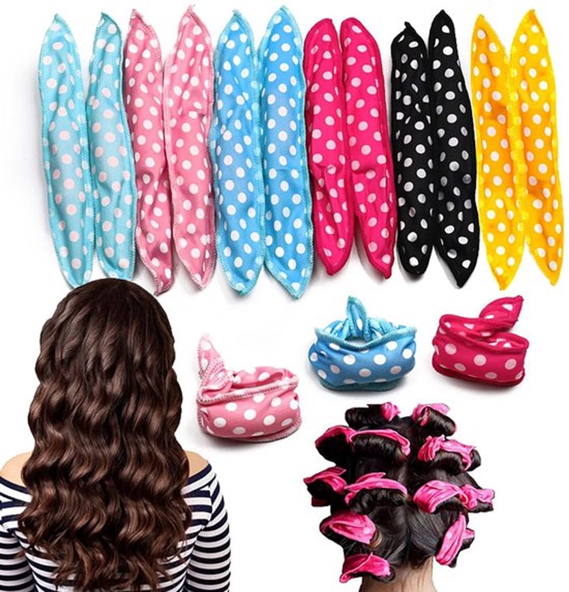 Krulspelden - 12 Stuks - Heatless Curls - Haarkruller - krultangen voor de nacht voor kinderen en meisjes - flexibele krultangbenodigdheden