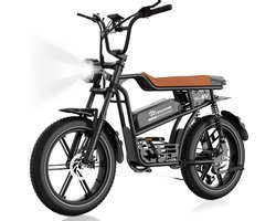 EVERCROSS EK30 Off-road Elektrische Fatbike, voorzien van 20 x 4.0 inch brede banden, 48V 15Ah accu, 7 versnellingen en een maximale snelheid van 25 km/u – Zwart