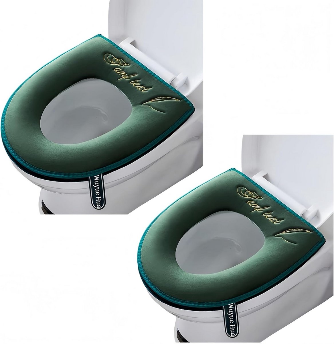 2x Zachte Toiletzitting Verwarmers – Wasbare & Dikke Toiletbrilhoezen met Handvat