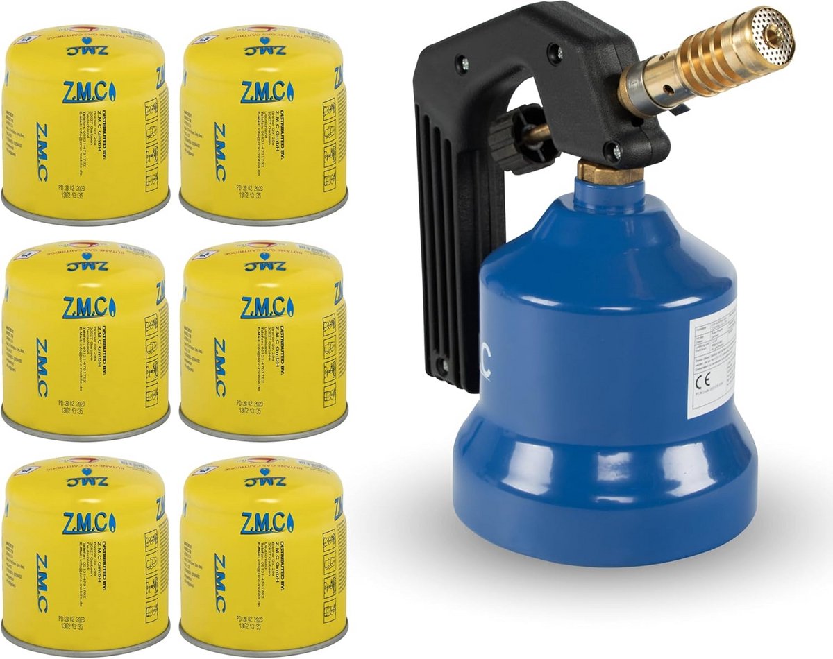 Krachtige 2.2 kW Gasbrander Set met 6 Gaspatronen: Ideaal voor Keuken, Camping en Hobby