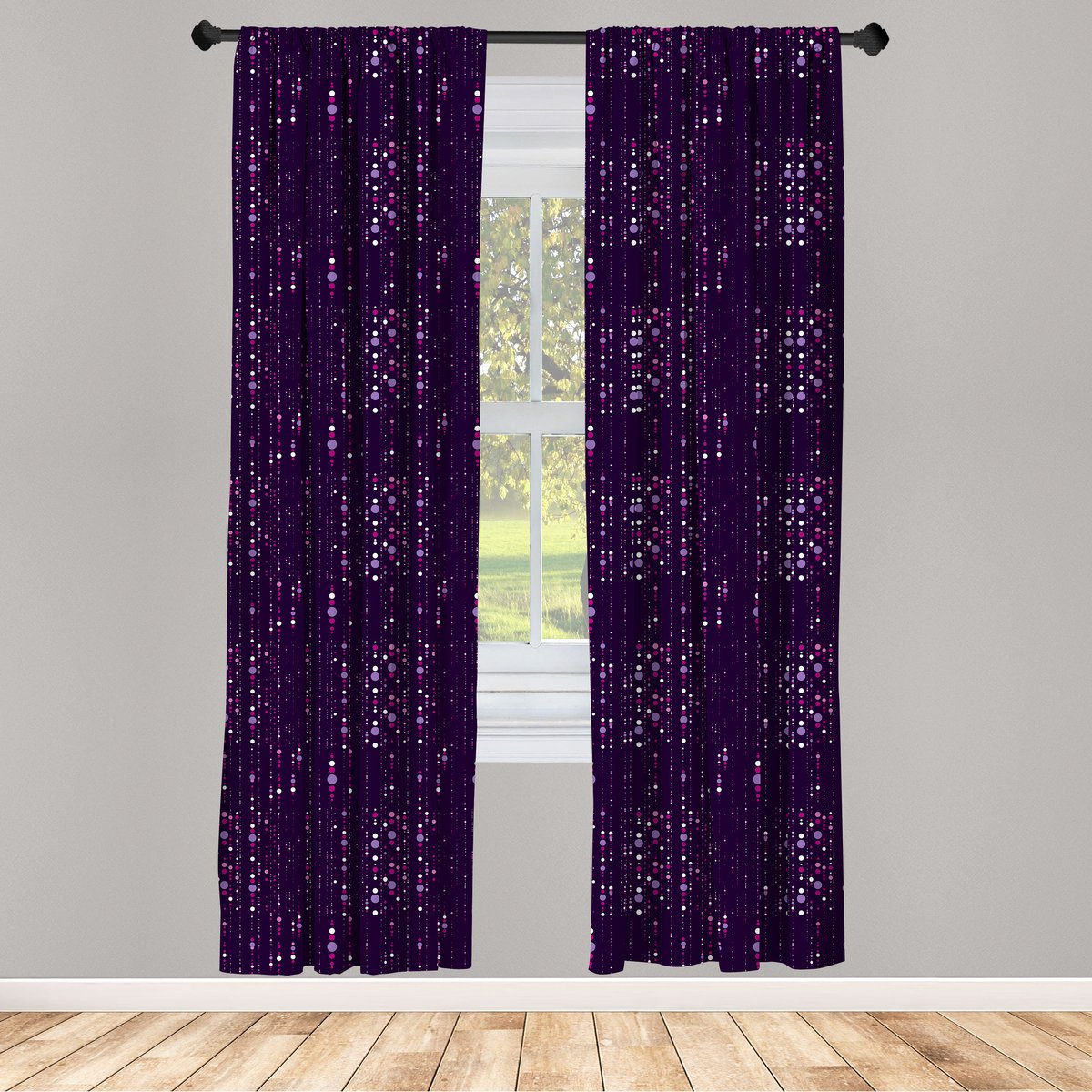 ABAKUHAUS Abstrakt Raambekleding – 2-panelen 75×175 cm – Donkerviolet
