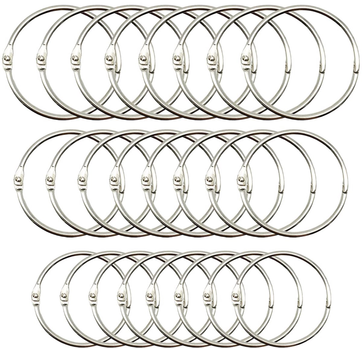 IMPERATORIS® Klikringen - Boekringen - DIY - Cipiersring Sleutelring/Sleutelringen voor Flashcards - 24 stuks