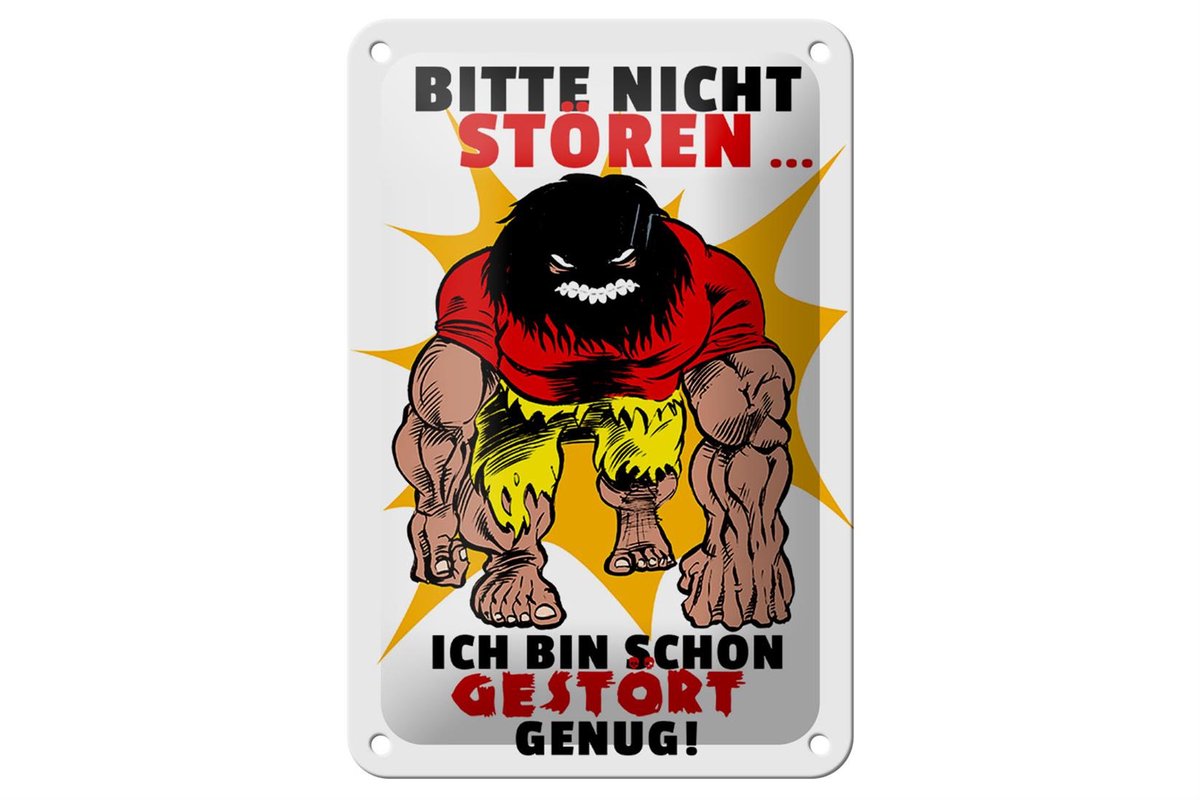 Blechschild Spruch 12x18cm Nicht stören bin gestört genug