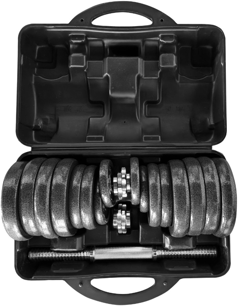 AJ-Sports Verstelbare Dumbell set 30kg - Halterset - Gewichten - 2 x 15kg - Gewichten set - Halter set - Fitness gewichten - Krachttraining - Fitness - Inclusief handige opberg box – foto 4