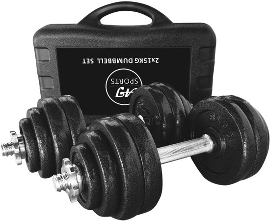Toorx Dumbbellset 20 kg - gietijzer - met Koffer Toorx Dumbbellset 20 kg - gietijzer - met Koffer