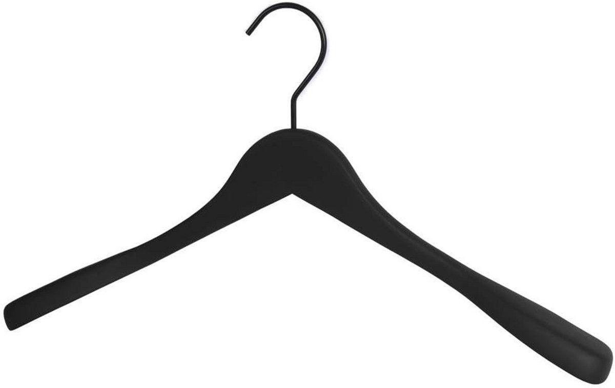 Set van 10 Houten Kledinghangers 45 cm – Stevige Vormhangers met Draaibare Haak