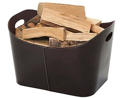 Soluflame® Houtmand kunstleer 35L - Houtmand haardhout - Opbergmand 55x35x40CM