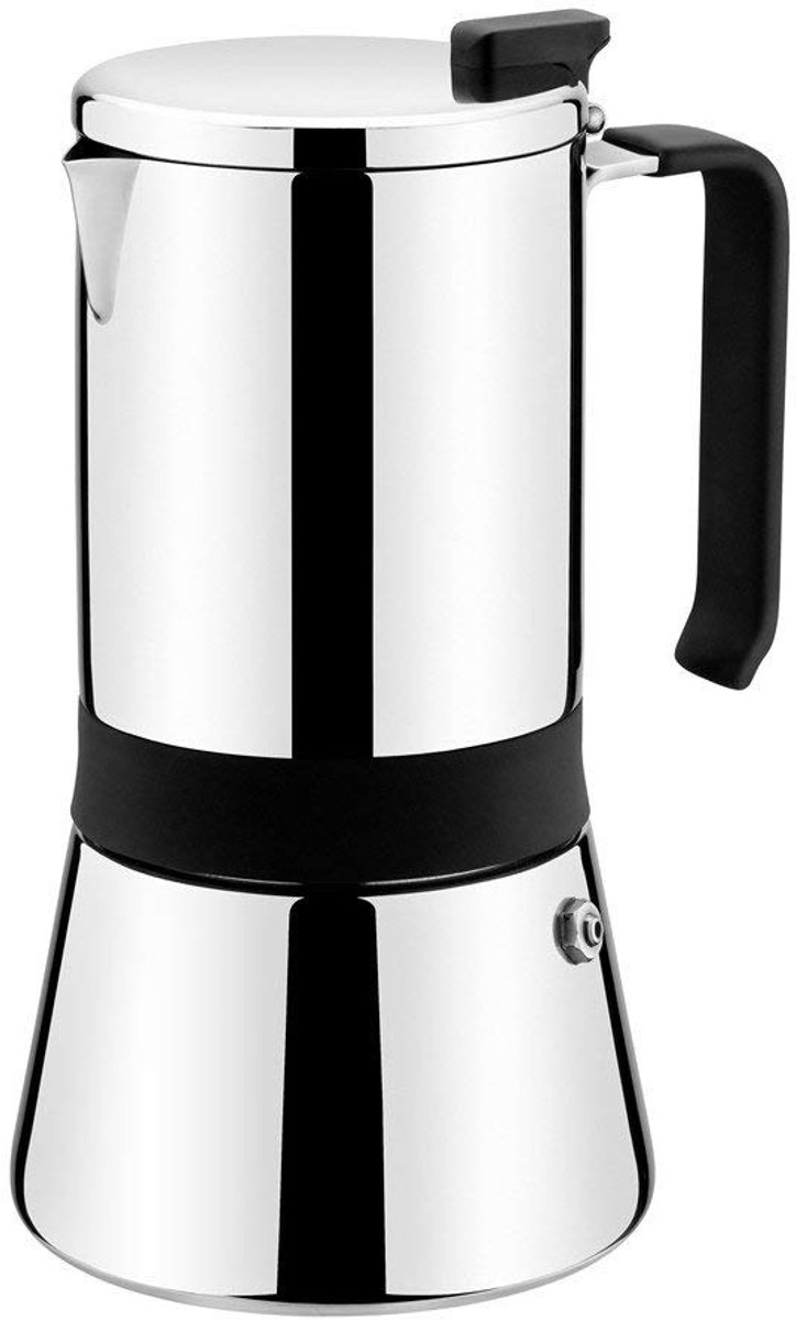 Unyqoos® Roestvrijstalen Italiaanse koffiezetapparaat voor zes heerlijke kopjes koffie