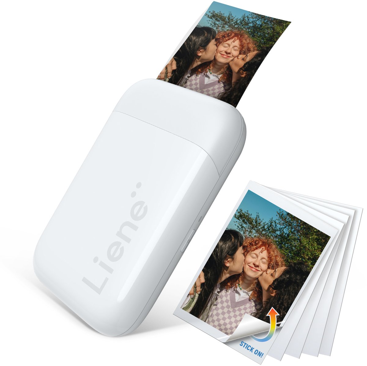 Liene Pearl 2x3 Inch Photo Printer, with 5 Sheets Zink Photo Paper (Wit) — afbeelding 1