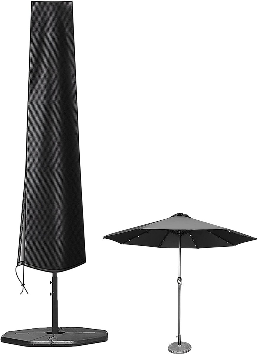 Ynkkvre Parasolhoes – waterdichte Oxford stof – buitendeksel voor bananenparasol – terrastafel en tuin – 240x57x57 cm zwart