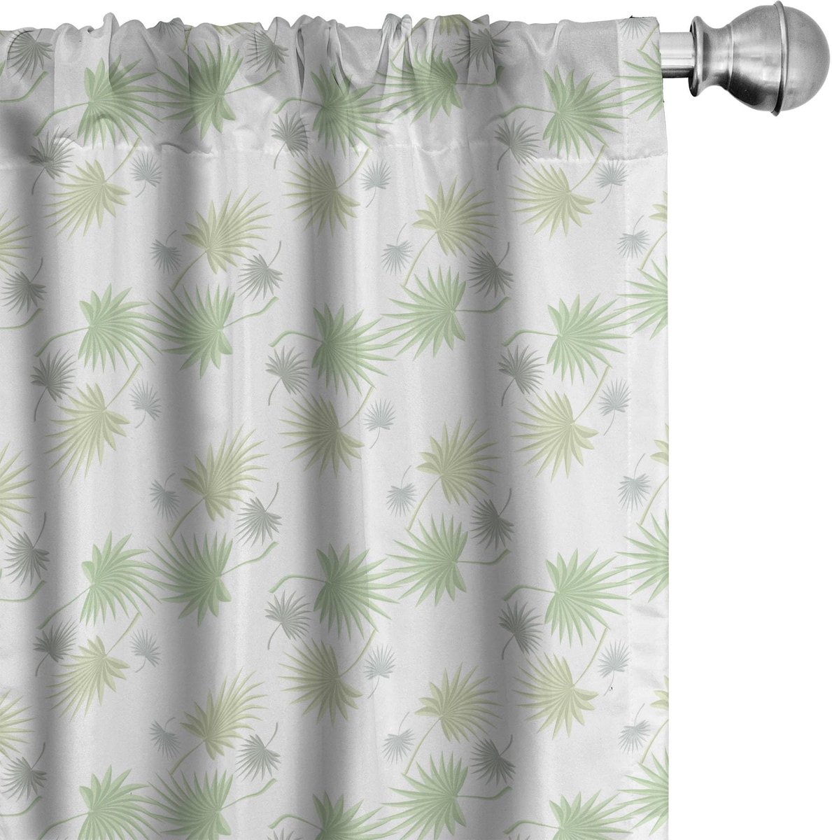 ABAKUHAUS Botanische Gordijnen – 2x75x225cm, Mikrofaser, Groen