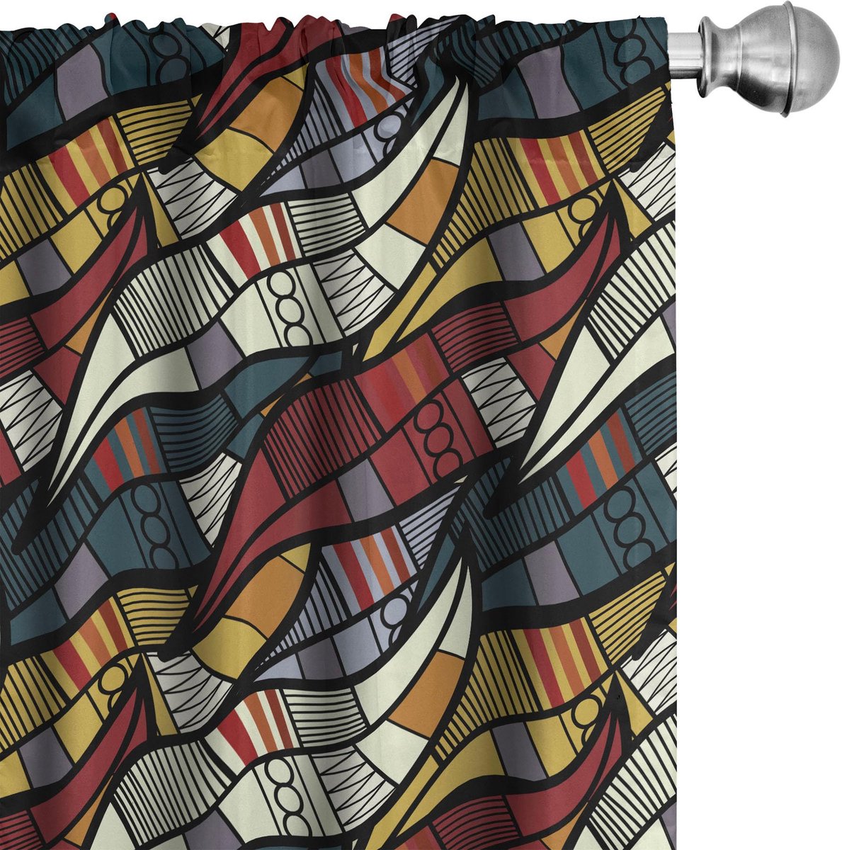 ABAKUHAUS Afrikaanse gordijnen – 2x panelen 75x225 cm – microvezel – halfschaduw