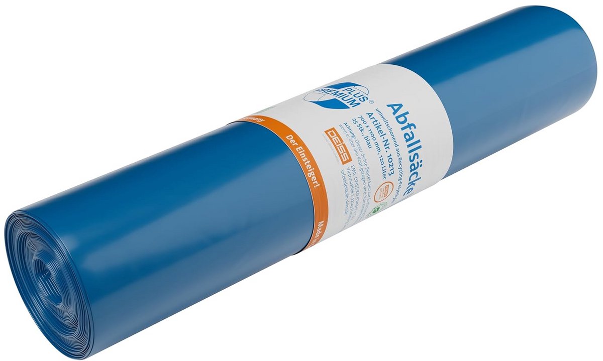 Extra Sterke Vuilniszakken 120 Liter Blauw - 25 Stuks - Gemaakt van Gerecycled Materiaal
