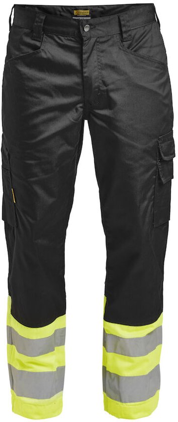 Jobman 2314 Pantalon de service Hi visibilité 65231420 - Zwart/ Jaune - D092