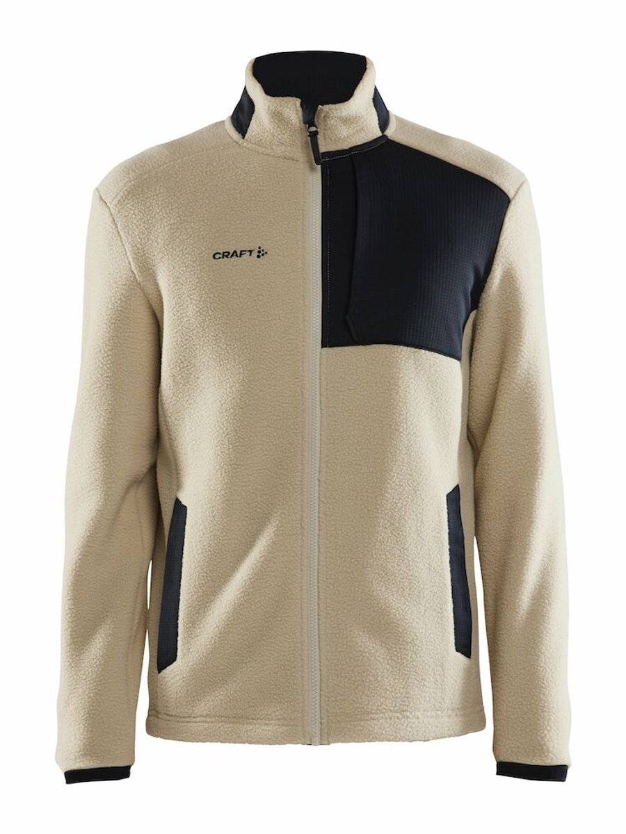 Craft ADV Explore Pile Fleece Jacket M 1912220 - Ecru/Black - XXL