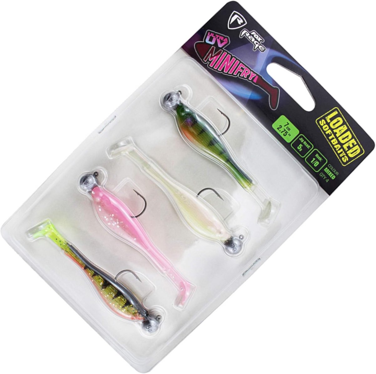 Mini Fry Vissen Neppers 7cm 5g - Set van 4 Stuks