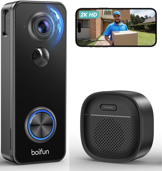 BOIFUN J7 Slimme Video Deurbel met Nachtzicht - BOIFUN - €69,99