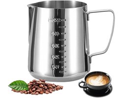 Melkopschuimkan-afgestudeerde latte art-beker, roestvrijstalen melkopschuimer, stoomkan met schaalverdeling voor espressomachine, 350ml