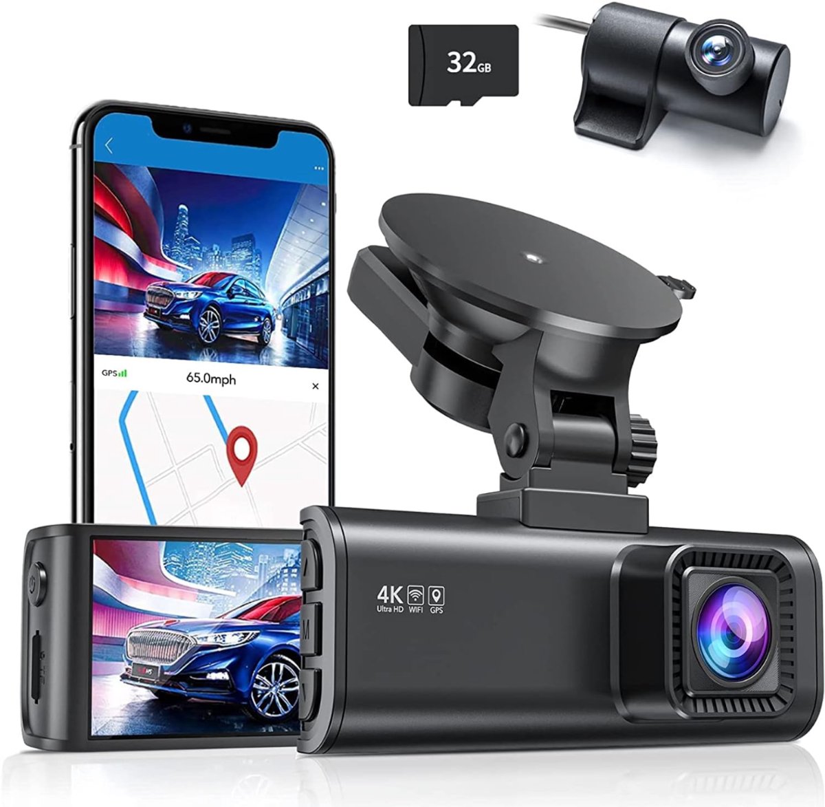 AMA® Dashcam Voor en Achter - Dashcam - Parkeermonitor - Nachtzicht - 170° Groothoek