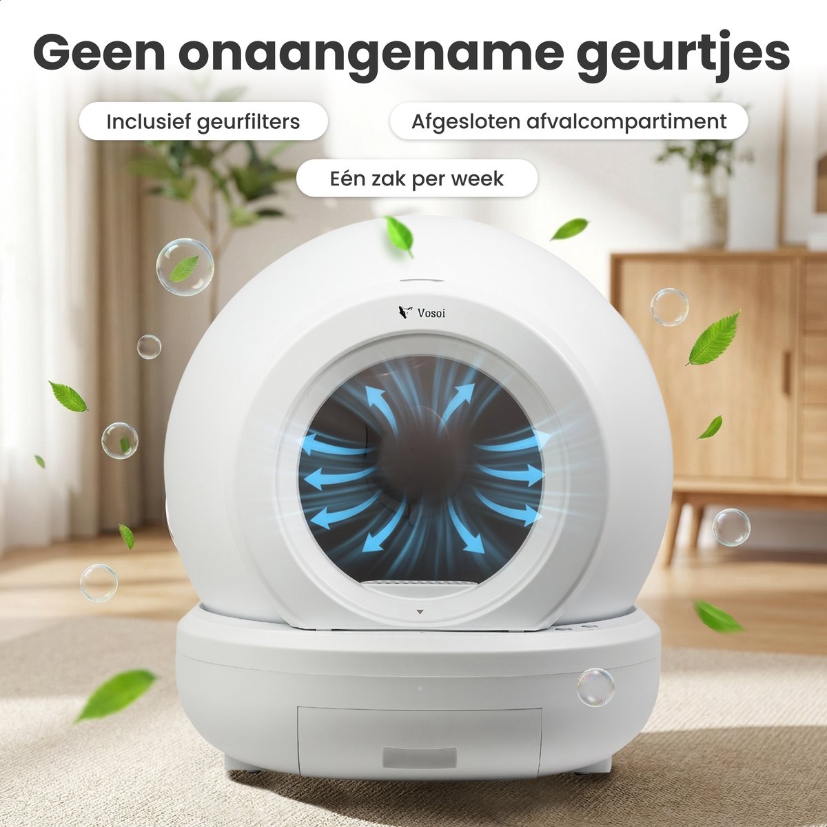 Vosoi Automatische Kattenbak - 65L Zelfreinigend met App thumbnail 4