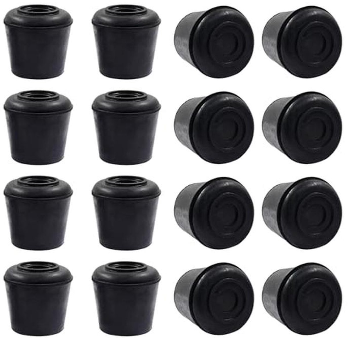 Ronde Stoelpootdoppen 16 Stuks - Antislip Rubber Beschermers voor Meubels