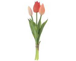 Real Touch Holland Tulip bundle Sally x3 orange/peach/pink 25cm