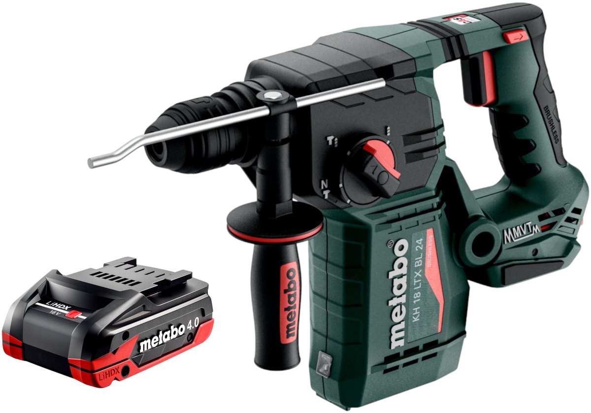 Metabo KH 18 LTX BL 24 accuboormachine 18 V 2,2 J SDS Plus Brushless + 1x LiHDX accu 4,0 Ah - zonder oplader
