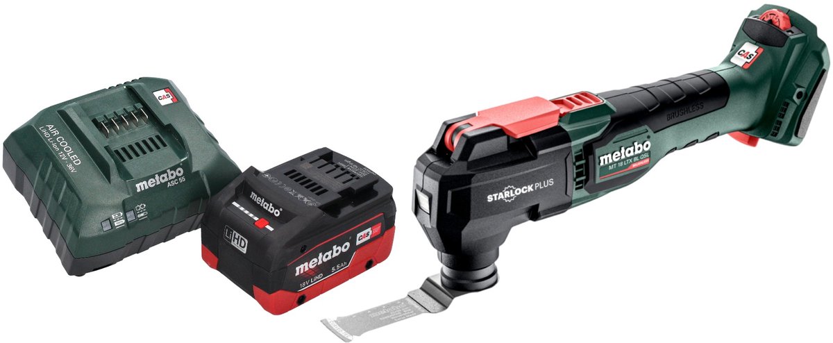 Metabo MT 18 LTX BL QSL accu multitool 18 V Brushless Starlock Plus + 1x LiHD accu 5,5 Ah + oplader