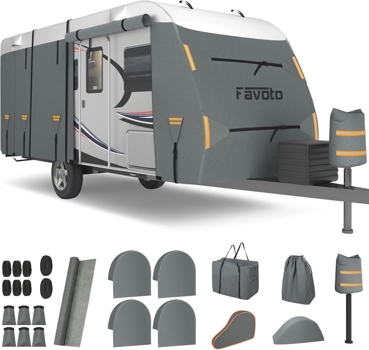 Waterdicht Afdekzeil voor Caravan en Camper - Ademend en UV-Beschermend - 610 x 250 x 220 cm