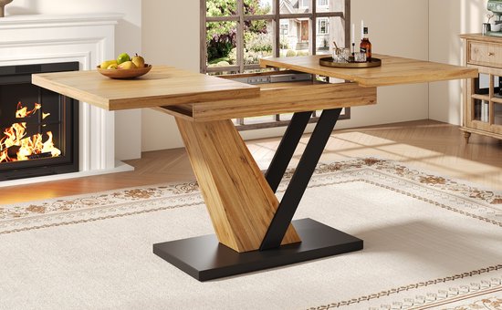Uitschuifbare eettafel voor 4 tot 6 personen - 119/158,5 x 80 x 75 cm - MDF