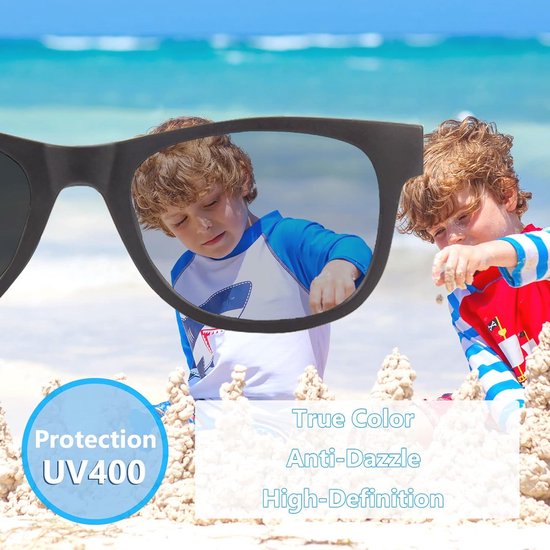 Zonnebril voor Kinderen met UV400 Bescherming en Gepolariseerde Glazen, Flexibele Sport Zonnebril voor Jongens en Meisjes (2-7 Jaar) van Merkloos — afbeelding 4