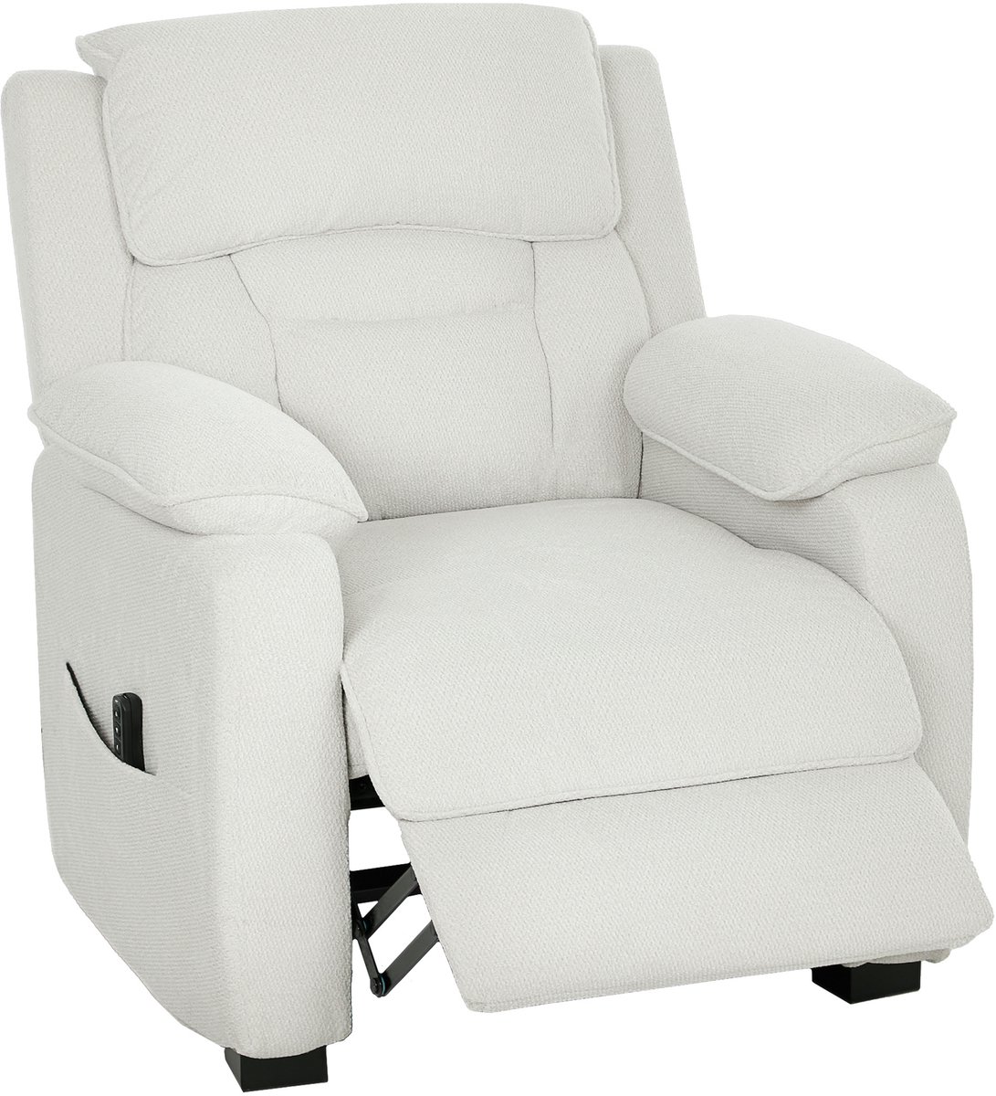 HOMCOM Elektrische Relaxfauteuil - Fluweel (100% polyester) - 86x90x103cm - Crème